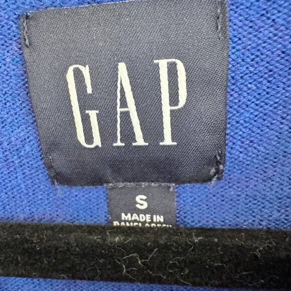 Gap Mainstay Crew-Neck Sweater Blue Knit Ribbed Hem Pullover Long Sleeve Sz S - Picture 2 of 7